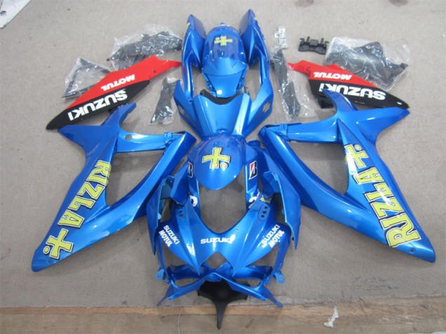 Blau Gelb Rizla Weiß Motul GSXR 600 K8 08-10 Verkleidungen Blau Gelb Rizla Weiß Motul GSXR 600 K8 08-10 Verkleidungen