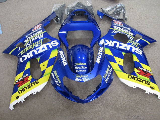 Blau Gelb Telefonia Movistar GSXR 600 K1 K2 K3 01-03 Verkleidungen Blau Gelb Telefonia Movistar GSXR 600 K1 K2 K3 01-03 Verkleidungen