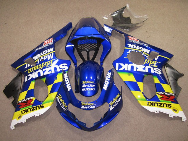 Blau Gelb Telefonica Movistar GSXR 1000 K1 00-02 Verkleidungen Blau Gelb Telefonica Movistar GSXR 1000 K1 00-02 Verkleidungen