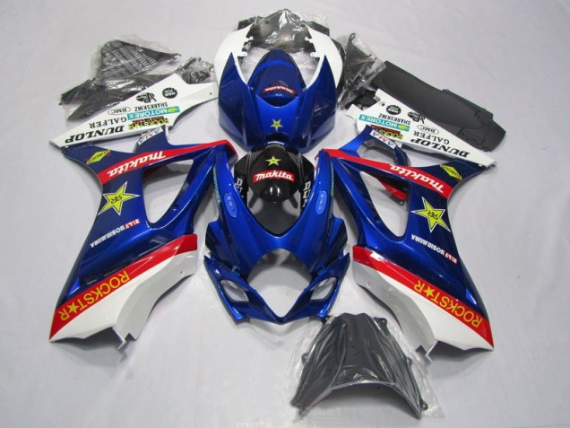 Blau Rot Rockstar GSXR 1000 K7 07-08 Verkleidungen Blau Rot Rockstar GSXR 1000 K7 07-08 Verkleidungen