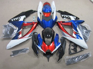 Blau Rot Weiß GSXR 600 K8 08-10 Verkleidungen