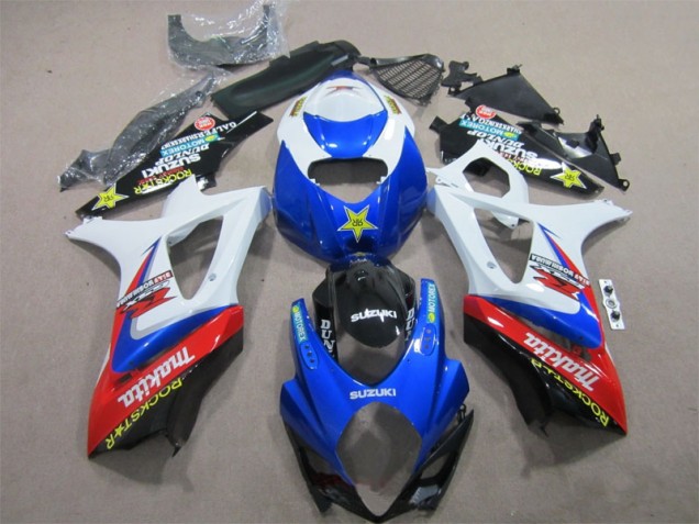 Blau Weiß Rockstar GSXR 1000 K7 07-08 Verkleidungen Blau Weiß Rockstar GSXR 1000 K7 07-08 Verkleidungen