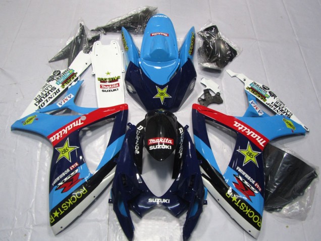 Blau Weiß Rockstar Makita GSXR 600 K6 06-07 Verkleidungen