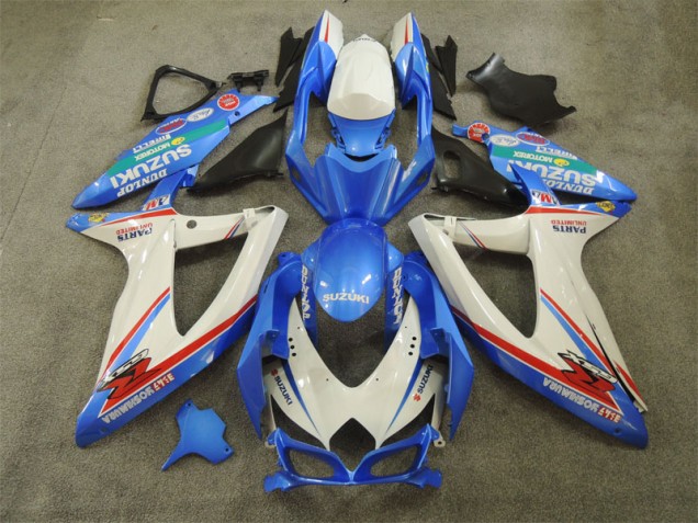 Blau Weiß mit Aufklebern GSXR 600 K8 08-10 Verkleidungen Blau Weiß mit Aufklebern GSXR 600 K8 08-10 Verkleidungen