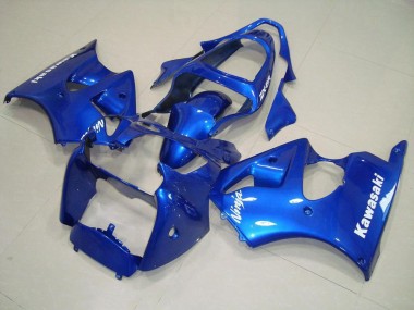 Blau mit Weißen Aufklebern ZX6R 00-02 Verkleidungen