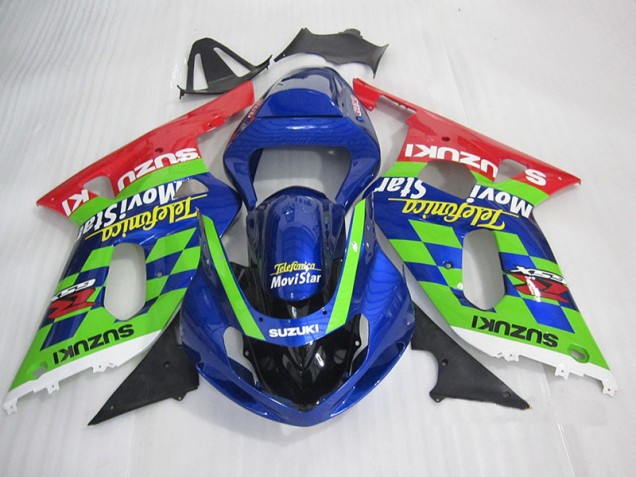 BlauGrün Rot Telefumia Movistar GSXR 600 K1 K2 K3 01-03 Verkleidungen BlauGrün Rot Telefumia Movistar GSXR 600 K1 K2 K3 01-03 Verkleidungen