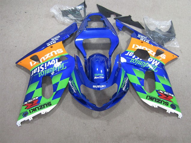 BlauGrün Telefumia Movistar GSXR 600 K1 K2 K3 01-03 Verkleidungen BlauGrün Telefumia Movistar GSXR 600 K1 K2 K3 01-03 Verkleidungen