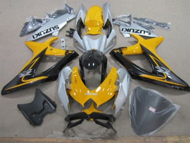 Gelb Weiß Schwarz GSXR 600 K8 08-10 Verkleidungen
