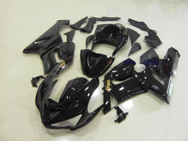 Glänzend Schwarz Gold Aufkleber ZX6R 05-06 Verkleidungen Glänzend Schwarz Gold Aufkleber ZX6R 05-06 Verkleidungen