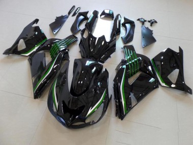 Glänzend Schwarz mit Grün Linie ZX14R ZZR 1400 06-11 Verkleidungen