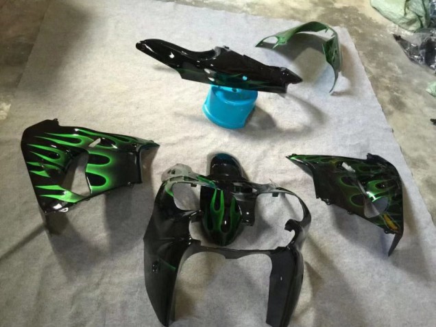 Glänzend Schwarze Grüne Flamme ZX9R 02-03 Verkleidungen Glänzend Schwarze Grüne Flamme ZX9R 02-03 Verkleidungen