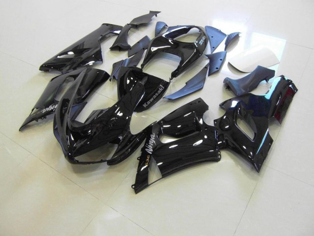 Glänzend schwarz silberne Aufkleber ZX6R 05-06 Verkleidungen Glänzend schwarz silberne Aufkleber ZX6R 05-06 Verkleidungen
