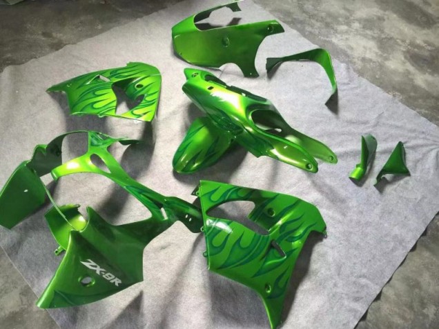 Grün Grüne Flamme ZX9R 00-01 Verkleidungen Grün Grüne Flamme ZX9R 00-01 Verkleidungen