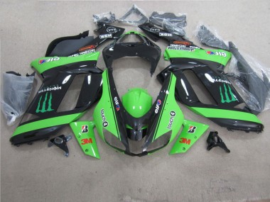 Grün Schwarz 3M Monster ZX6R 07-08 Verkleidungen
