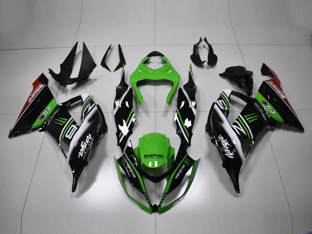 Grün Schwarz Weiß ZX6R 13-18 Verkleidungen Grün Schwarz Weiß ZX6R 13-18 Verkleidungen