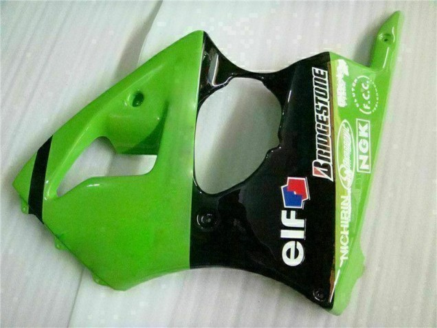 Grün Schwarz ZX6R 00-02 Vollverkleidung