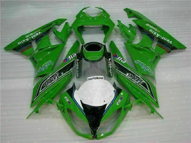 Grün Schwarzer LeoVince ZX6R 09-12 Verkleidungen