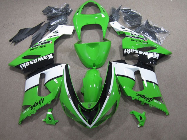 Grün Weiß Schwarz Ninja 636 ZX6R 05-06 Verkleidungen