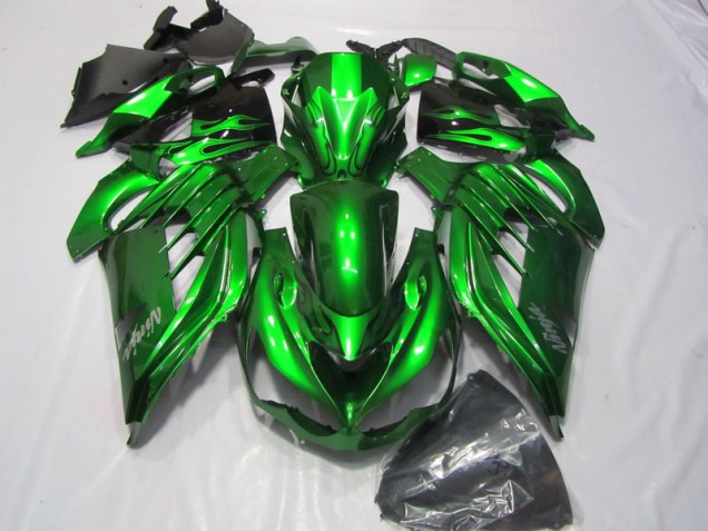 Grün Weißer Ninja Aufkleber ZX14R ZZR 1400 12-21 Verkleidungen