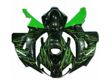 Grüne Flamme Schwarz CBR 1000 RR 06-07 Verkleidungen