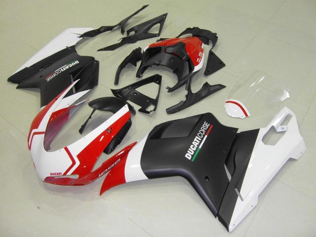Matt Schwarz Weiß Rot Ducati 848 1098 1198 07-14 Verkleidungen Matt Schwarz Weiß Rot Ducati 848 1098 1198 07-14 Verkleidungen