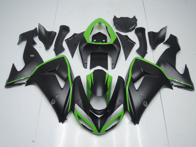 Matt Schwarz mit Grünem Streifen ZX10R 06-07 Verkleidungen