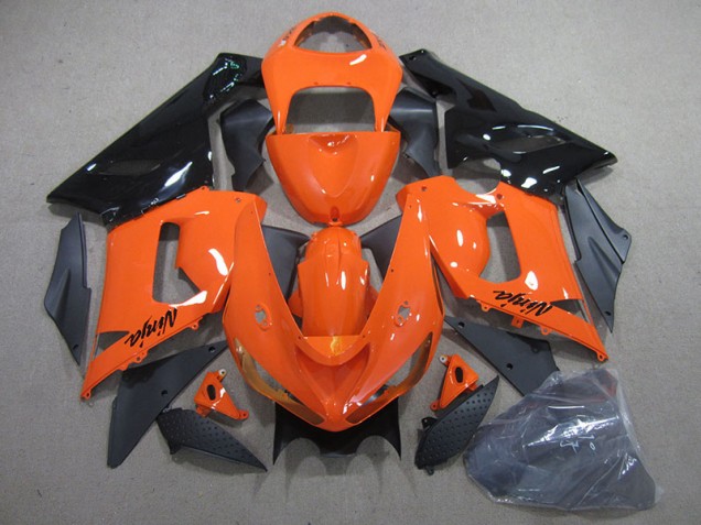 Orange Schwarz Ninja ZX6R 05-06 Vollverkleidung