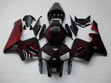 Rot Flamme Schwarz CBR 600 RR 05-06 Verkleidungen