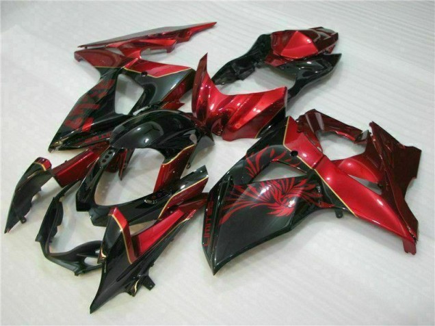 Rot Flamme Schwarz GSXR 1000 K9 09-16 Verkleidungen Rot Flamme Schwarz GSXR 1000 K9 09-16 Verkleidungen