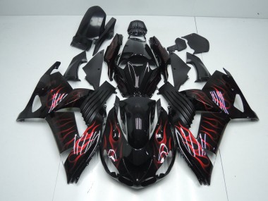 Rot Flamme ZX14R ZZR 1400 06-11 Verkleidungen