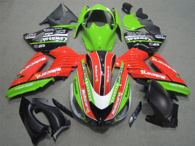 Rot Grün Motocard ZX14R ZZR 1400 06-11 Verkleidungen Rot Grün Motocard ZX14R ZZR 1400 06-11 Verkleidungen