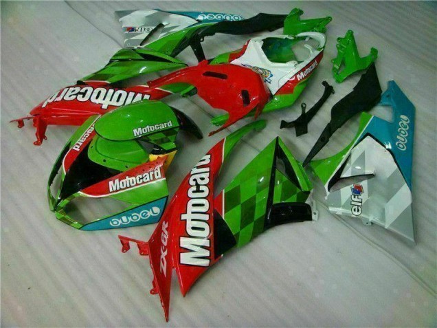 Rot Grün Motocard ZX6R 09-12 Verkleidungen