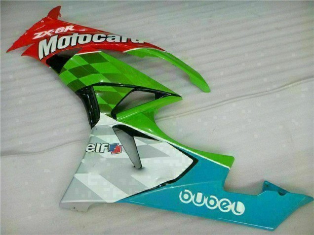 Rot Grün Motocard ZX6R 09-12 Verkleidungen