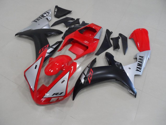 Rot Matte Silber R1 02-03 Verkleidungen Rot Matte Silber R1 02-03 Verkleidungen