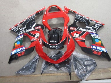 Rot Schwarz Denso GSXR 1000 K1 00-02 Verkleidungen