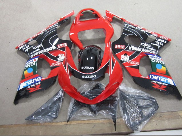 Rot Schwarz Denso GSXR 1000 K1 00-02 Verkleidungen Rot Schwarz Denso GSXR 1000 K1 00-02 Verkleidungen