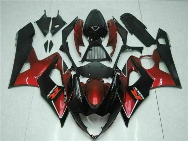 Rot Schwarz GSXR 1000 K5 05-06 Verkleidungen Komplett Sets