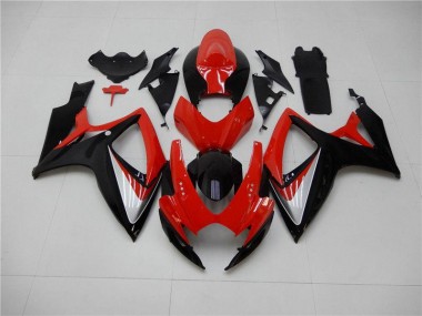 Rot Schwarz GSXR 600 / 750 K6 06-07 Verkleidungen Komplett Sets