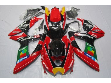 Rot Schwarz Jomo GSXR 600 K8 08-10 Verkleidungen