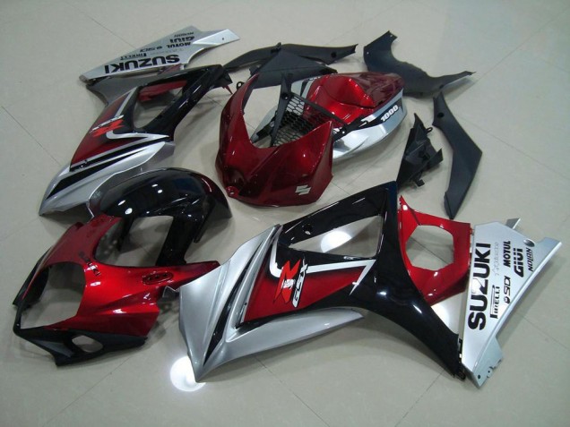 Rot Schwarz Silber GSXR 1000 K7 07-08 Verkleidung