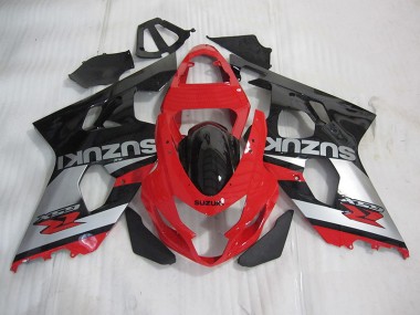 Rot Schwarz Silber GSXR 600 K4 04-05 Verkleidungen