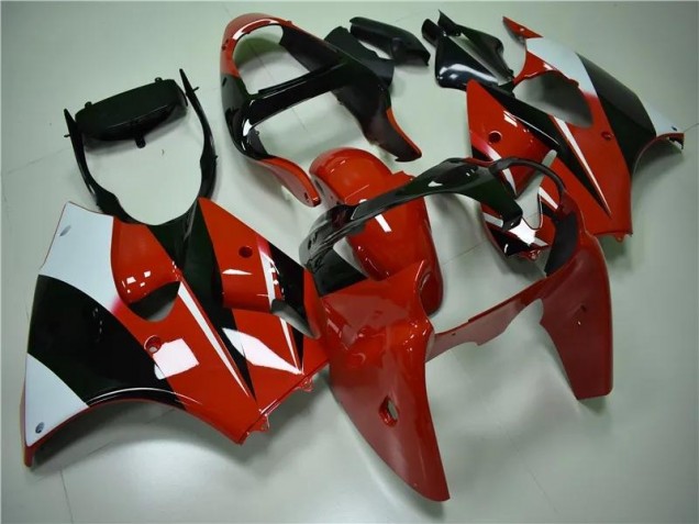 Rot Schwarz Weiß ZX6R 00-02 Verkleidungen
