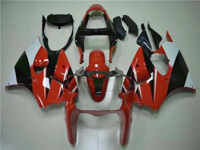 Rot Schwarz Weiß ZX6R 00-02 Verkleidungen