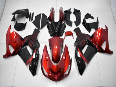 Rot Schwarz ZX14R ZZR 1400 06-11 Verkleidungen