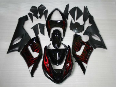 Rot Schwarz ZX6R 05-06 Verkleidungen