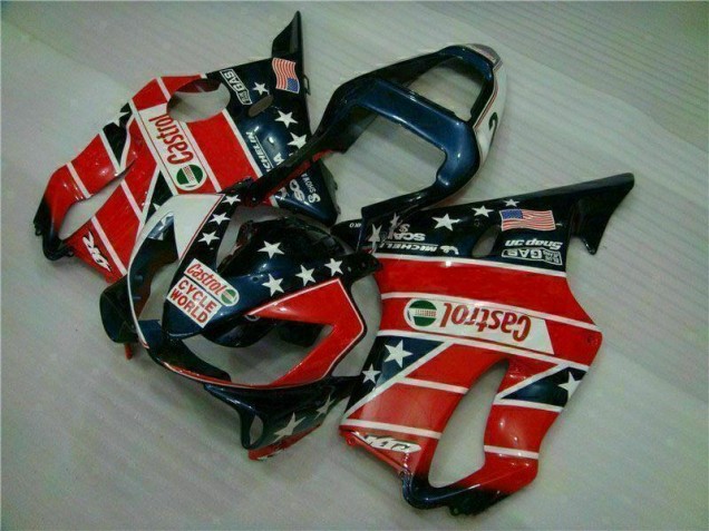 Rot Weiß Blau Castrol Cycle World CBR 600 F4i 01-03 Verkleidungen