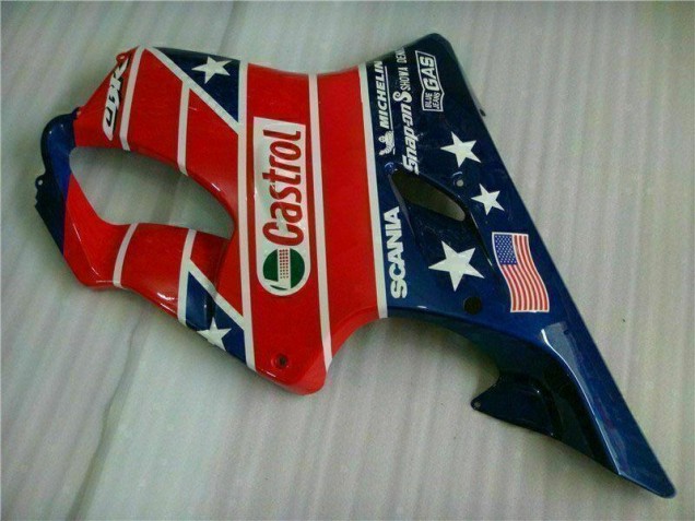 Rot Weiß Blau Castrol Cycle World CBR 600 F4i 01-03 Verkleidungen