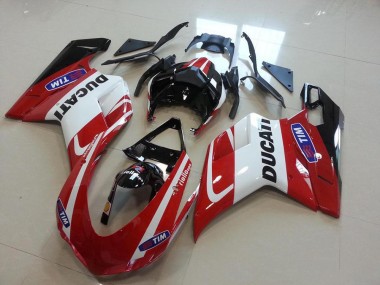Rot Weiß Ducati 848 1098 1198 07-14 Verkleidungen & Plastik