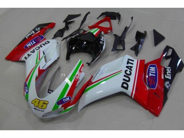 Rot Weiß Gelb 46 Ducati 848 1098 1198 07-14 Verkleidungen