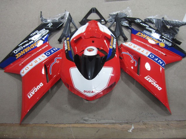 Rot Weiß Info Strada Ducati 1098 07-14 Verkleidungen Rot Weiß Info Strada Ducati 1098 07-14 Verkleidungen